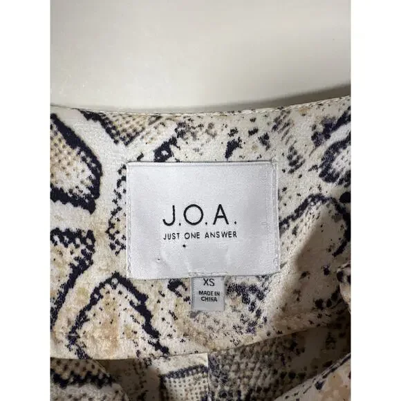 J.O.A. Breeana Beige Snake Print Satin Cowl Neck Slip Dress Womens Size XS - Picture 7 of 9